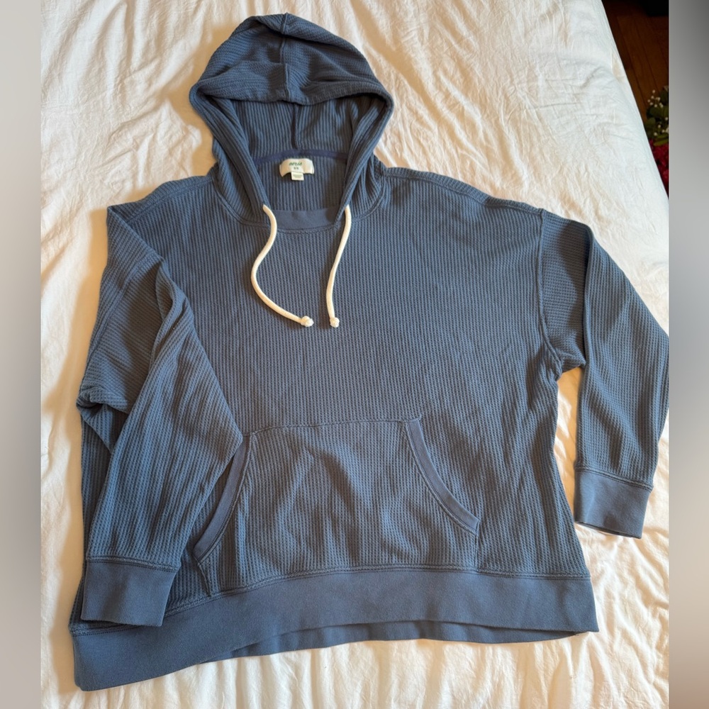 Aerie Waffle Hoodie, medium, blue, worn once